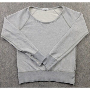 James Perse Sweatshirt Womens 0 XS Gray Scoop Neck 100% Cotton Made in USA